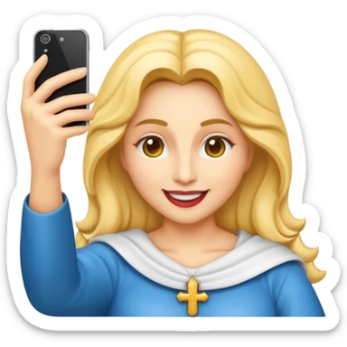 emoji della madonna vestita di BIANCO  con SCATTA UN SELFIE
 sticker