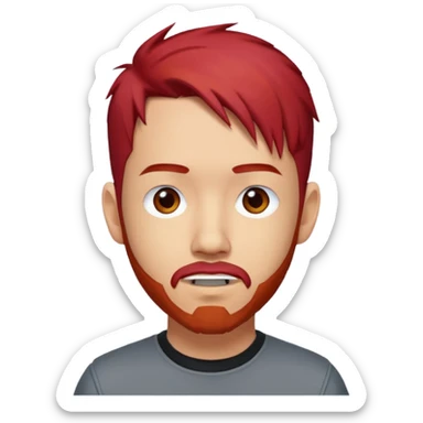 Mike Shinoda with red hair sticker