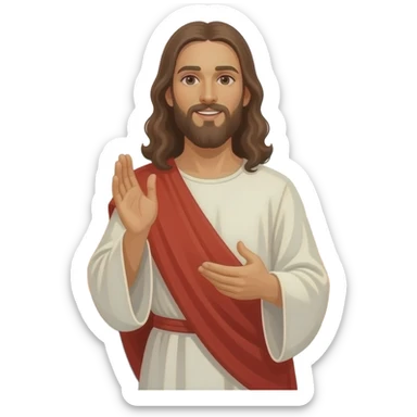 Jesus preaching to thousands of people sticker