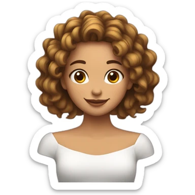 chica feliz con canas y pelo largo sticker