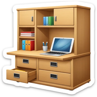 desktop with cabinet sticker