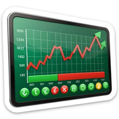 Mach mir einen trading chart auf einem bild schirm# sticker