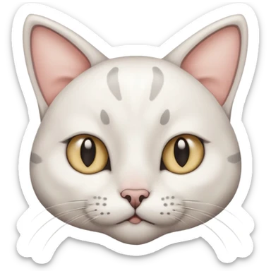 autistic cat that is white with grey ears side eyeing  sticker