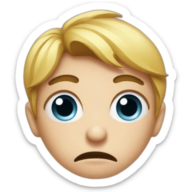 concerned face with a zit sticker