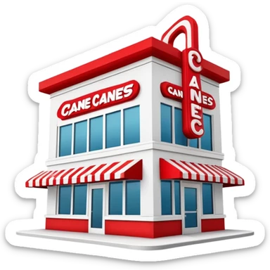 Raising Canes restaurant building sticker