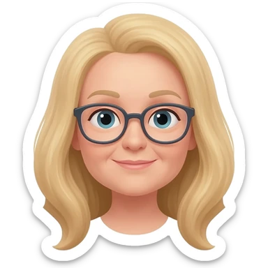 mujer de 64 años pelo Rubio con gafas sticker