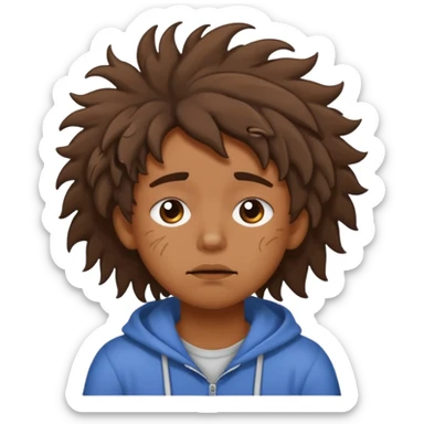 personita cansada o mareada, estilo doodle cute, persona de color  sticker