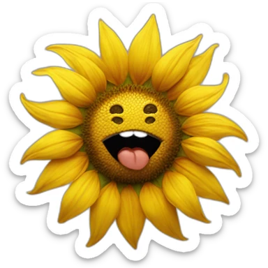Sunflower with eyes and lips  sticker