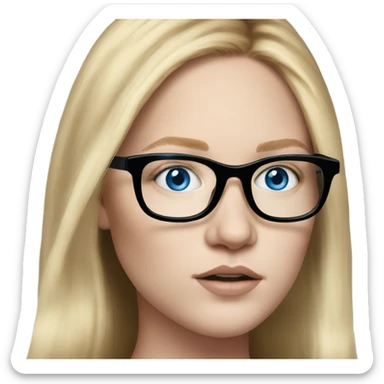 Life like anna delvey blonde, blue eyes wearing glasses  sticker