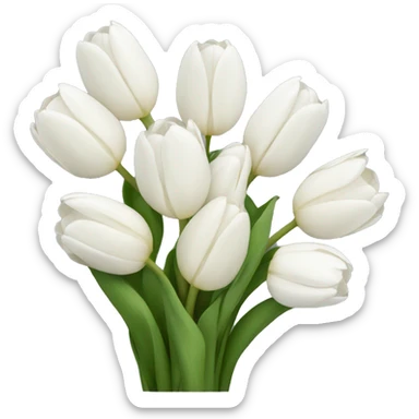 White tulip bouquet  sticker
