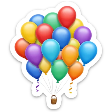 shaped flying balloons sticker