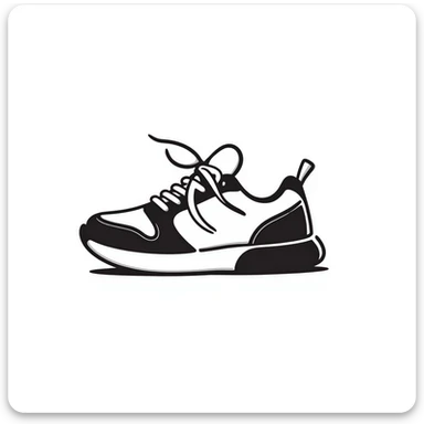 Running shoe sneaker with laces sticker