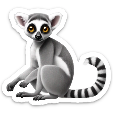 ring tailed lemur with long tail  sticker