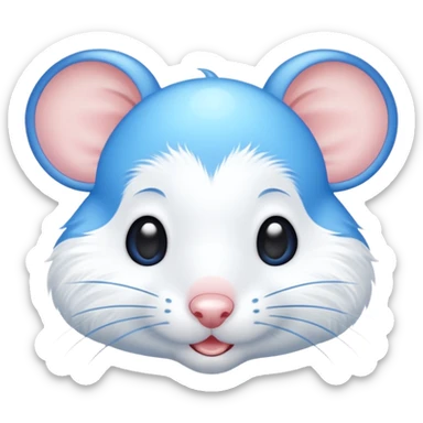 A mouse face with blue sun rays like a sun ☀️  sticker