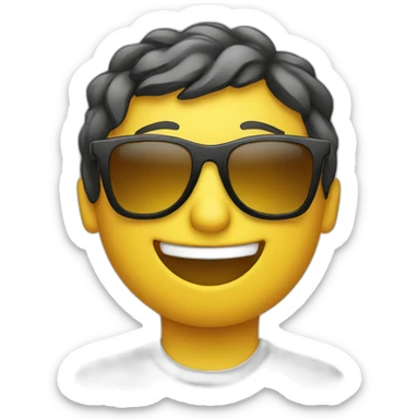 smiling face with sunglasses laptop sticker