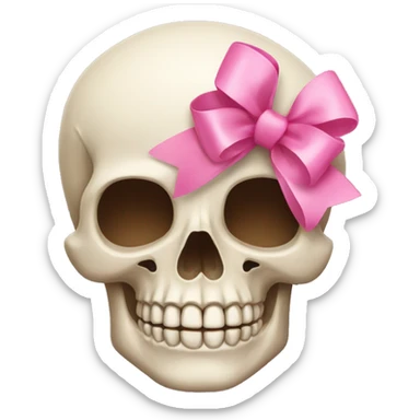 Skull with a pink bow sticker