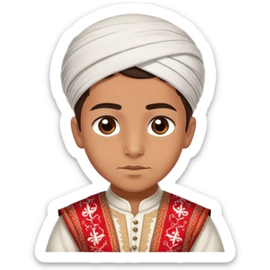 Turkish beautiful finish Konya boy brown eyes and Turkish clothes  sticker