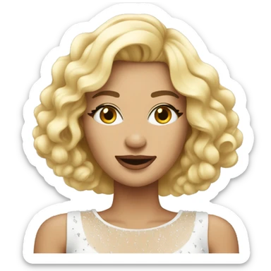 chanteuse blonde sur scène avec une robe magnifique  sticker