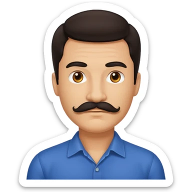 dark hair mustachio father sticker