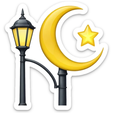 I need a cresent moon street light. The moon will should ve on to. Emoji sticker
