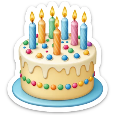 Birthday cake with funfetti sticker