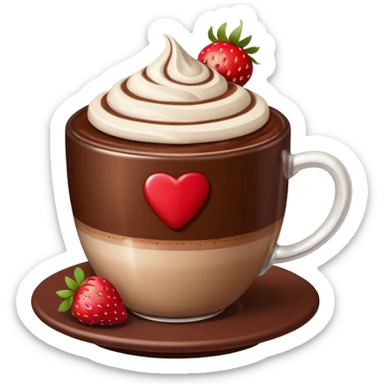 cappucino de chocolate 🍫 com moranguinho sticker