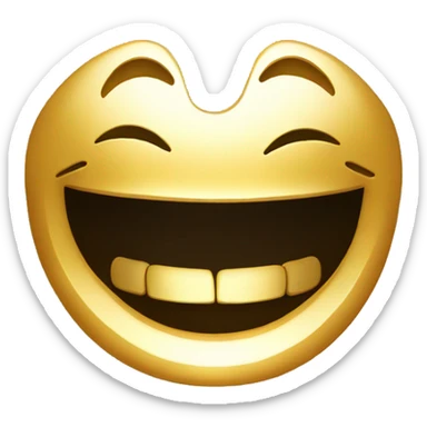 gold grillz on a smily face with shades sticker