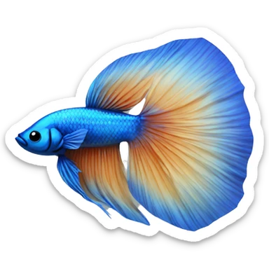 Blue betta fish sticker