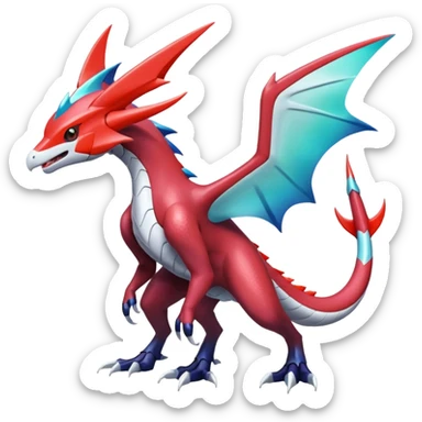 Futuristic Shiny Latias-Nargacuga-Noivern-Salandit-Fusion (full body) sticker