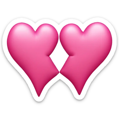 Two pink hearts kissing each other  sticker