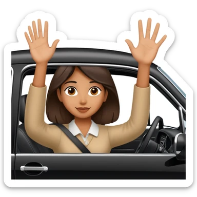 bengali girl waving in black car sticker