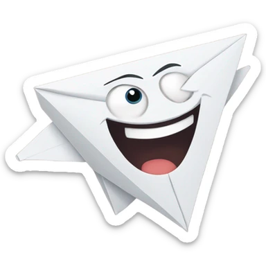 Paper plane with a face  sticker