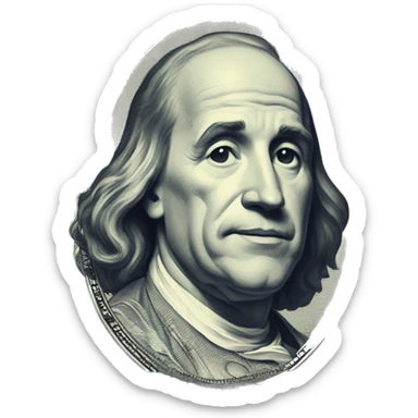 a 100 dollar bill and on it is writen zatlash sticker