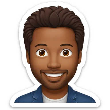 Shawn Wayans with dark brown hair sticker