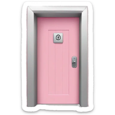 pink door to women's public restroom sticker