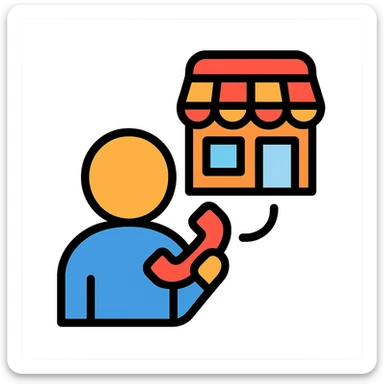 simple and clear illustration of a person contacting a store sticker