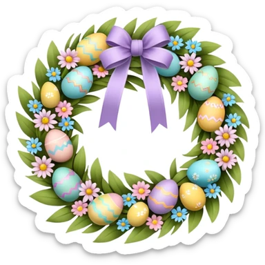 flower easter wreath sticker