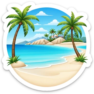 tropical beach with clear blue water sticker