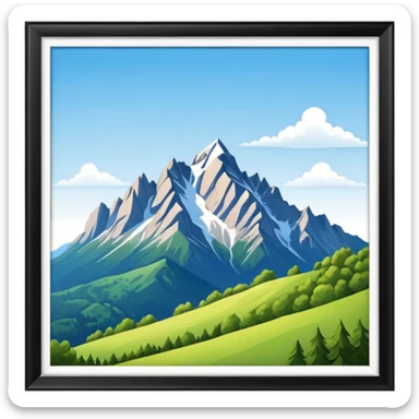 the mountain "Säntis" in St. Galler Rheintal, based on this picture > https://www.hoherkasten.ch/wp-content/uploads/2023/05/Slider_Hoher-Kasten_Sommer.jpg sticker