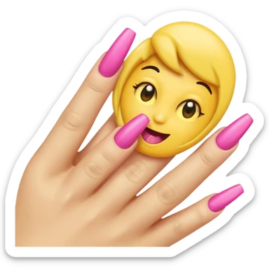 Emoji with a butt flicking you off with acrylic nails sticker