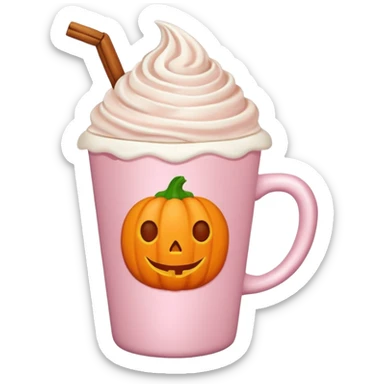 Soft pink pumpkin spice latte sticker