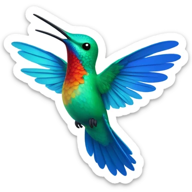 hummingbirds that fly in blue style for telegram, animate sticker
