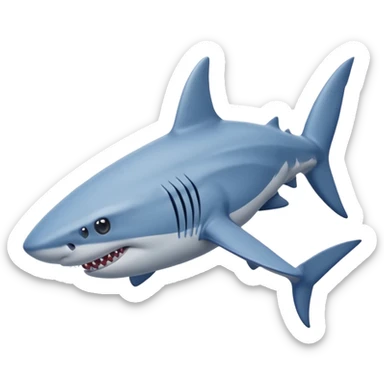 a shark with legs wearing blue nike shoes sticker
