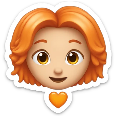 One orange heart sticker