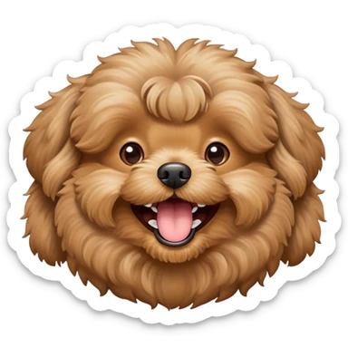 brown maltipoo laughing sticker