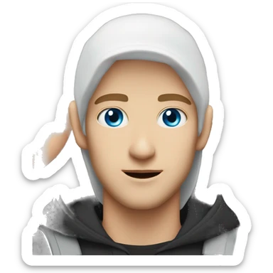 White man with blue eyes and white girl couple with blue eyes in black hoodir sticker