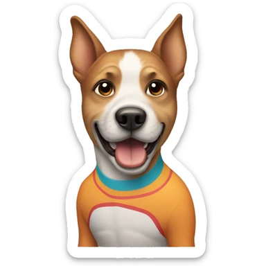 Dog with surfboard sticker