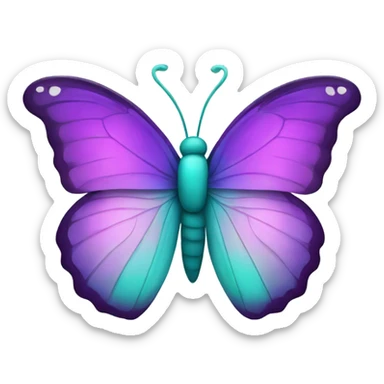 Large butterfly with turquoise and purple wings  sticker