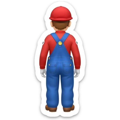 back view of super mario with huge massive buttcheeks  sticker