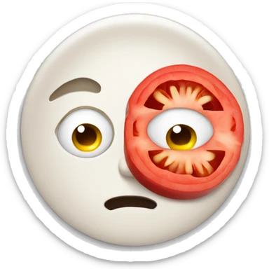 Face with tomato slice on the eyes. sticker